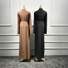 Malaysia Open Front Abaya Women Belt Maxi Dresses Muslim Islamic Cardigan Robes Abaya