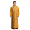 Middle East Embroidery Full Length Modest Round Collar Muslim Man Thobe