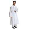 Middle East Pocket Pure Clolor Modest Muslim Islamic Round Collar Man Thobe
