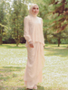 SIPO Luxury 2024 Latest Elegant Chiffon Embrodeiry Sleeve Two Piece Muslim Dress Malaysia Baju Kurung Muslim Clothing