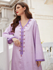 Elegant Arabic Loose Islamic Modest Muslim Women Maxi Dresses Casual Clothing Abaya