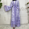 European And American Fashion Muslim Cardigan Hot Style Middle East Printing Stitching Abaya