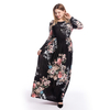 Amazon Hot Sale Women's Printed Slim Long Sleeve Printed Round Neck Dressng Skirt