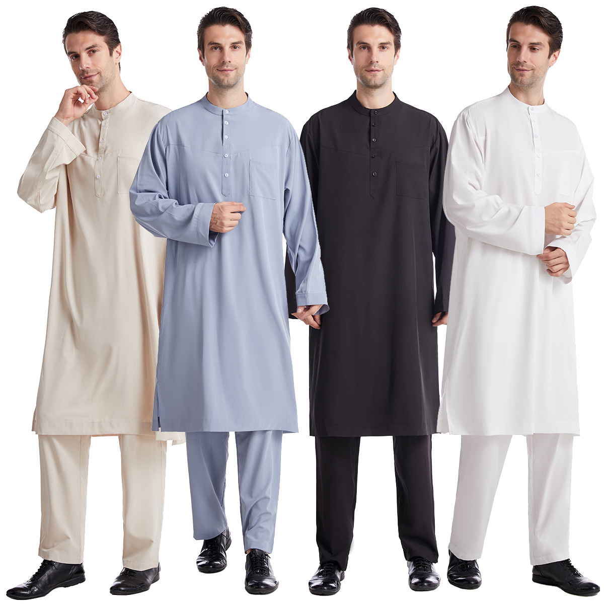  Sherwani Designs India & Pakistan Clothing Islamic Muslim Modest 2021 Sets for Men Chemises Hommes Boy Thobe Salwar Kameez Abaya Kurta