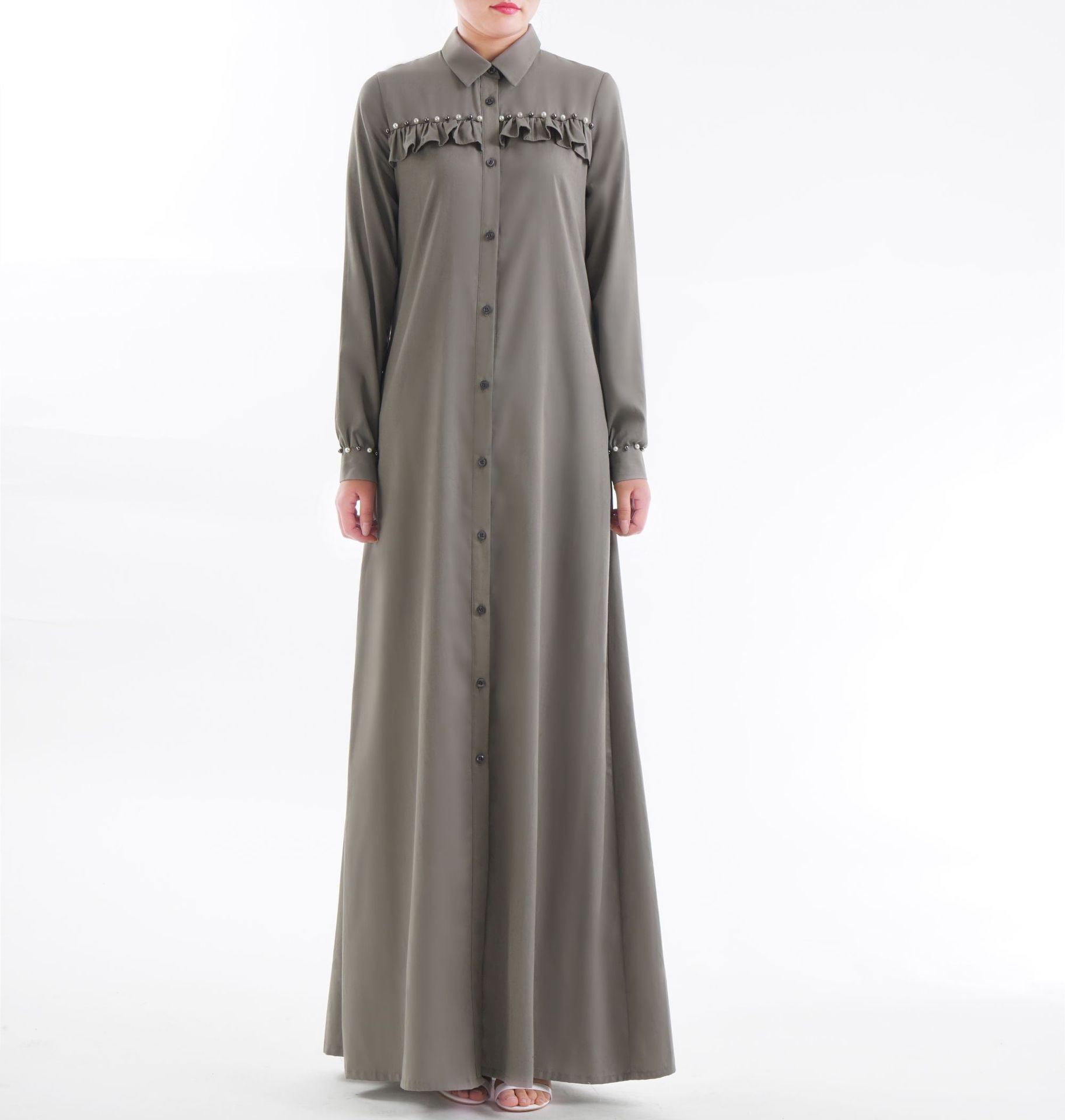 Cotton Long Sleeve Plus Size Modest Fashion Loose Casual Islamic Robe Muslim Maxi Dresses Abaya