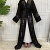 2022 Middle East foreign trade plus size Muslim fashion sequin stitching cardigan Nida robe female
