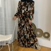 2022 AliExpress Amazon New Fashion Print Pleated Big Skirt Muslim Dress