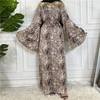 AliExpress ebay Amazon Middle East Dubai hot sale fashion print plus size lace up Muslim dress