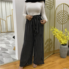 2022 European And American Muslim Casual Women's Striped Wide Leg Pants Trousers