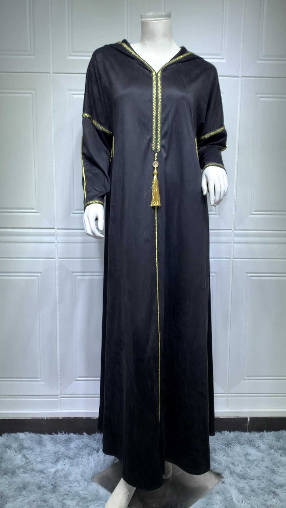  Fashion Muslim Dress Borka Open Fabric Dubai Kaftan Islamic Clothing Kimono Embroidery Modest Wholesale Abaya