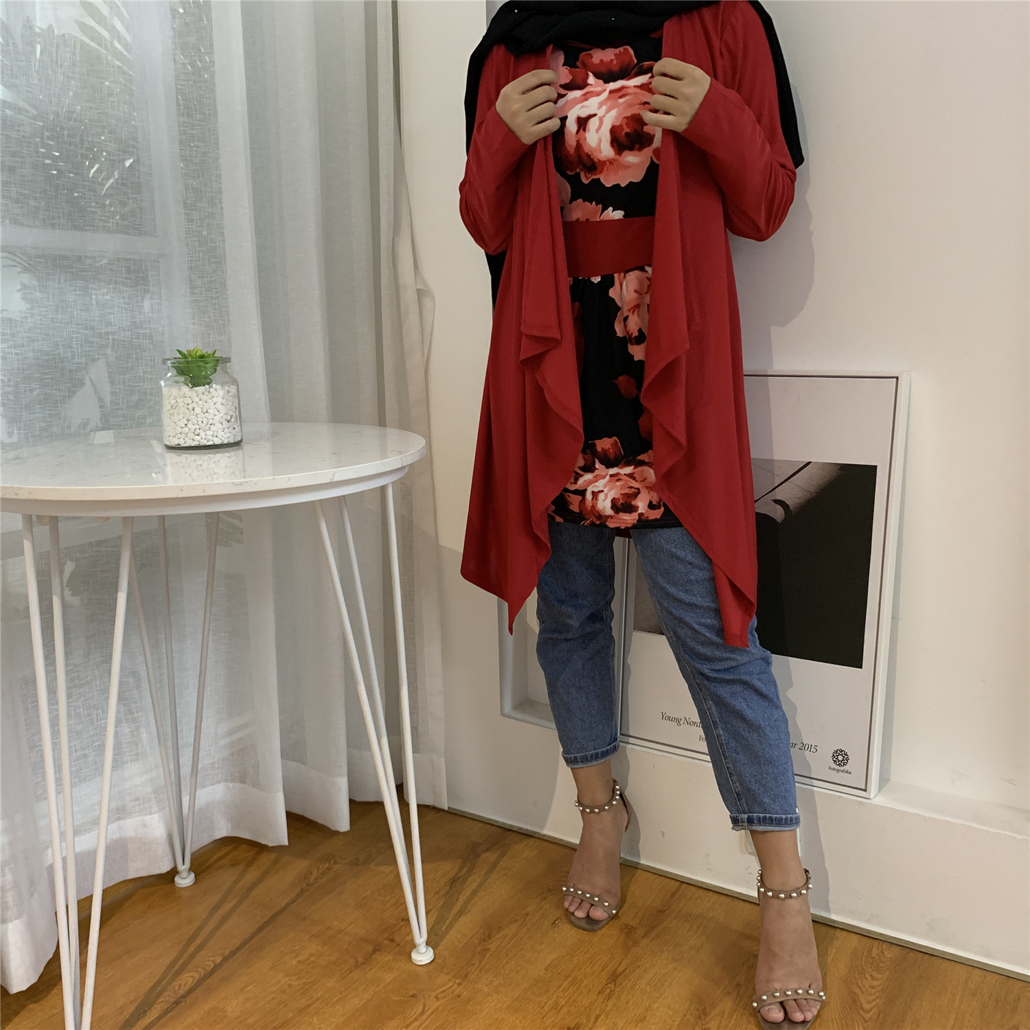 2022 European And American New Stitching Fake Two-piece Printing Plus Size Women's Blouse