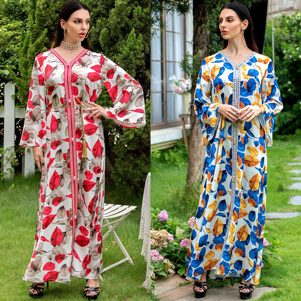  Dubai Kimono Ladies Muslim Dress New Designs Modest Kaftan Islamic Clothing Women Borka Fashion Fabric Abaya