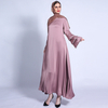 Matte Dress, Fishtail, Three-layered Sleeves, Bright Beads, A-line Large Skirt, Muslim Female Abaya Cross-border