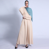 Ramadan new waist dress Arab robe solid color with sleeves loose spot factory price abaya