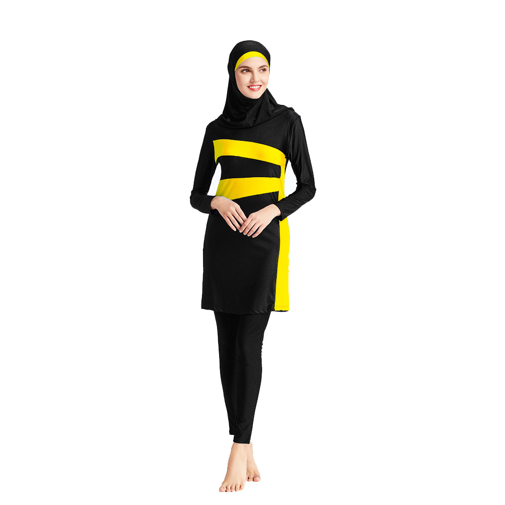 Hot-selling swimwear in Europe and the United States, five-piece suit, slim stitching, conservative swimwear, beachwear, high elasticity in Southeast Asia