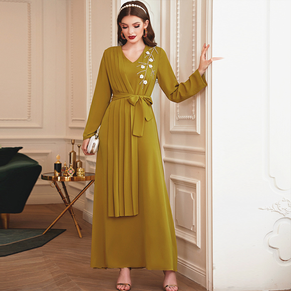 Handmade Women Abaya Muslim Dresses Islamic Dubai Abaya Fabric Dubai Clothing Abaya