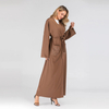 Muslim Abaya Modern Dignified Fashion Islamic Clothing Robe with Pearl Pockets on The Chest