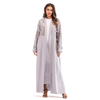 European And American Muslim Three-dimensional Flower Mesh Loose Lace Cardigan Robe without Headscarf