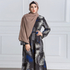 New Fashion Robe Paris Beads Ethnic Muslim Printing Long-sleeved Stitching Dress Plus Size