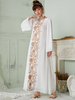 White Embroidery Best Selling Islamic Turkey Dubai Modest Fashion Muslim Robe Maxi Dresses Loose Abaya