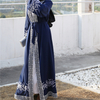 2022 New Eid Al-Fitr Middle East Islamic Dubai Stitching Lace Embroidery Cardigan Muslim Abaya