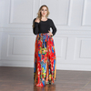 Hot Selling Fashion Women's Long-sleeved Bottoming Plus Size Waist Double Pocket Dress Fashion Robe Abaya