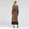 Middle Eastern Fashion Leopard Print New Muslim Dress Chiffon Stitching Large Swing Dress