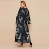 New Fashion Robe Paris Beads Ethnic Muslim Printed Long-sleeved Stitching Plus Size Women's Dress