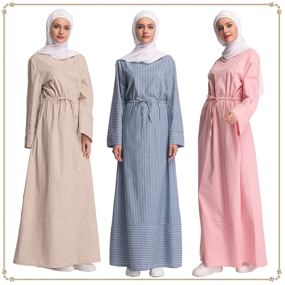 Chic 2022 Modest Fashion Islamic Dubai Maxi Dresses Muslim Open Abaya