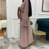Middle Eastern Fashion Muslim Women's Large Size Round Neck Slim Pleated Sleeve Dress