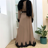 Islamic Long-sleeved Embroidery Front Ruffled Fashionable Muslim Dress Dubai Hot Sale Dress Turkey