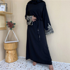Islamic Turkey Dubai Hot Sale Fashion Muslim Dress Long Sleeve Lace Patchwork Dress