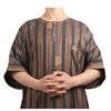 2022 Cotton Casual Arabic Men's Robe Stand Collar Muslim Islamic Thobe