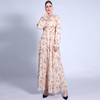 Ramadan New Floral Chiffon Dress Elastic Waist A-line Slim Muslim Female Long Skirt Spot Hair