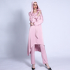 Turkish Solid Color Hat And Tie Pakistani Two-piece Blouse + Pants Muslim Summer Women's Clothing in Stock