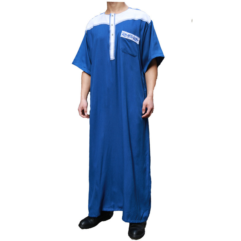 Wholesale New Arabic Men's Robe Stand Collar Muslim Islamic Thobe
