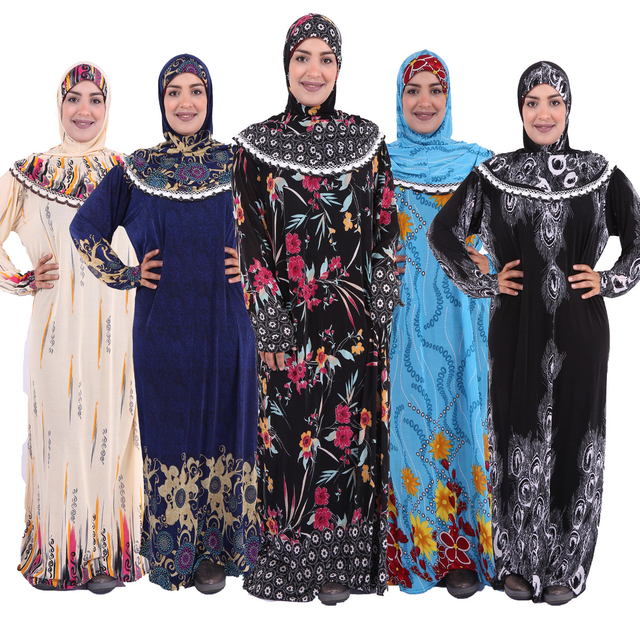Women Printed Middle East Muslim Design New Islamic Wholesale Casual Robe