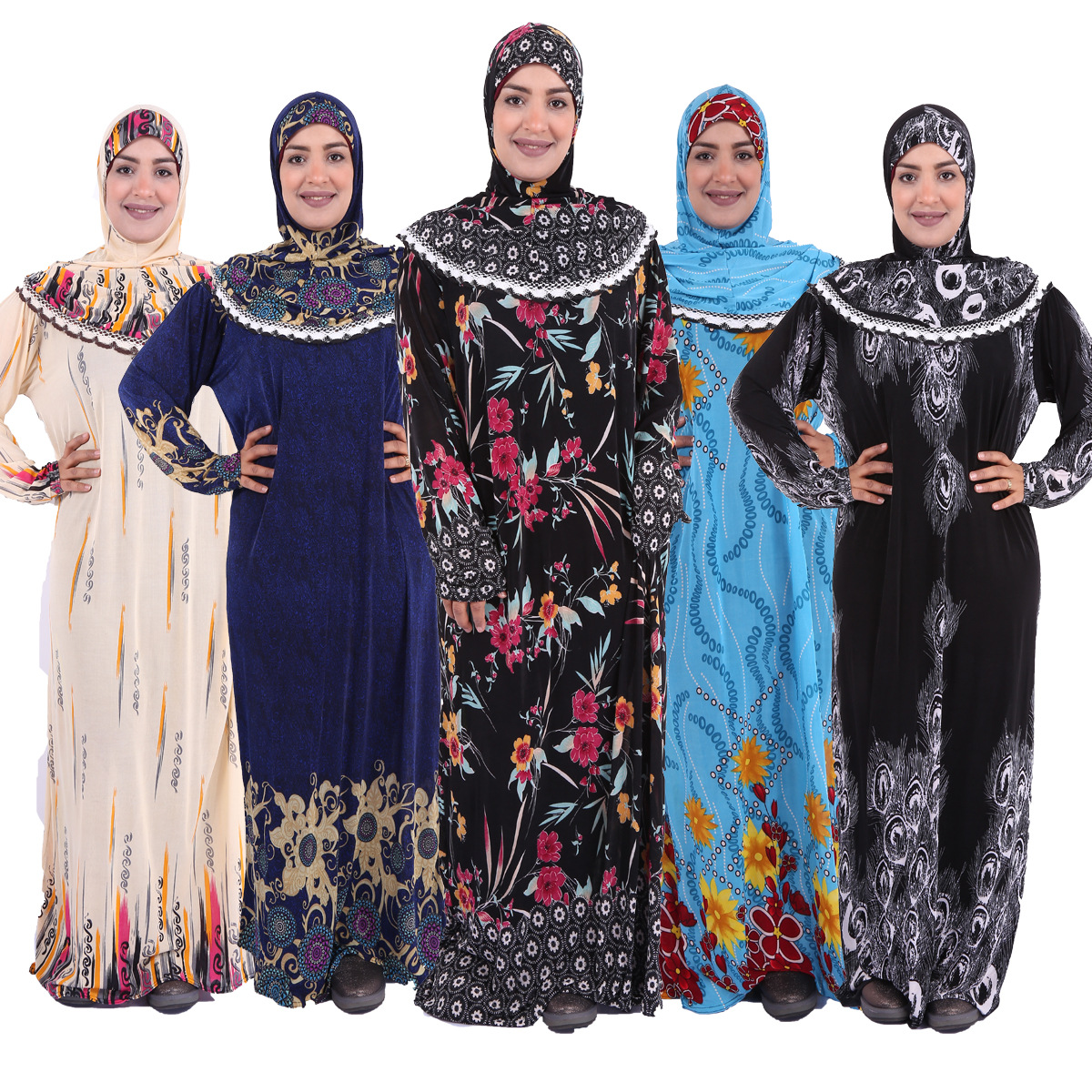 Women Printed Middle East Muslim Design New Islamic Wholesale Casual Robe