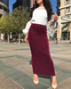 Summer New Muslim Lady Latest Design Color Fashion Sheath Dress Skirt