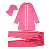  Plus Size Fabric Muslim Sportswear Modest Islamic Clothing Swimming Cap Pants 2021 3 Pieces Full Cover Swimwear Women Fashion Swimwear Swimsuit Burkini