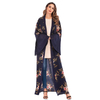 Middle Eastern Muslim Printed Flare Sleeve Lace Up Dress Arab Hot Selling Dress Long Robe Women