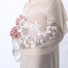 INS Ramadan fashion trumpet sleeve lace-up fairy dress with mesh stitching and outer wear cardigan women's white summer