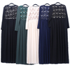 New Ins Sequined Gauze Skirt Dubai Muslim Women's Stitching Robe Chiffon Summer Long-sleeved Robe