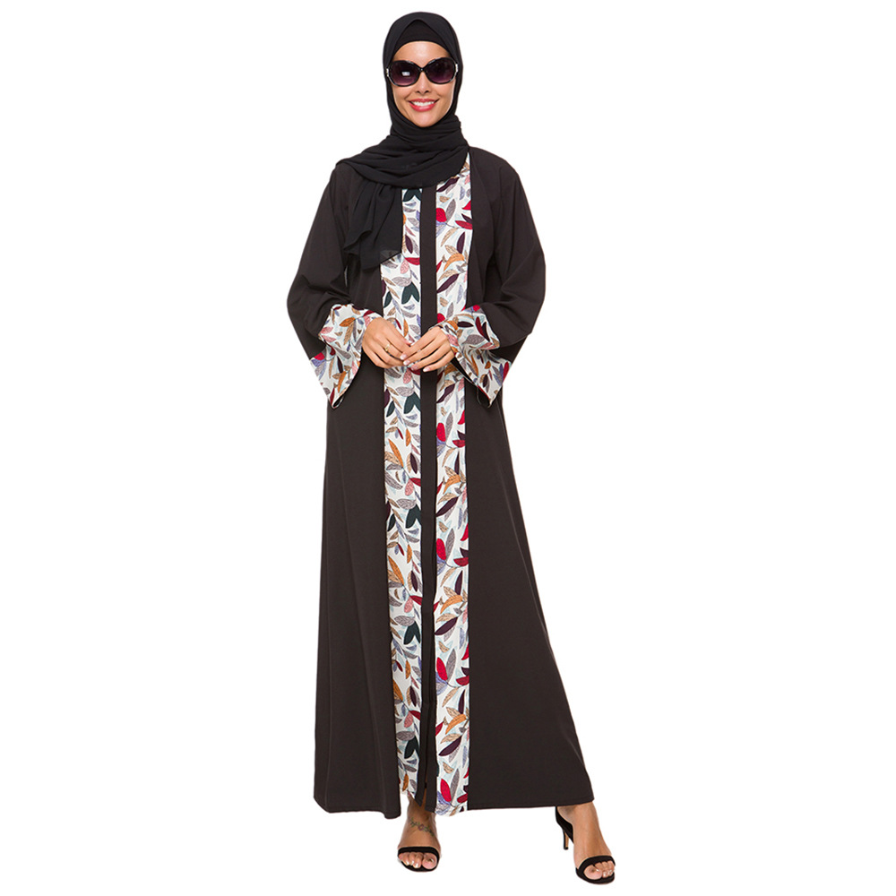 Europe America Middle East Hui Ethnicity Elastic Chiffon Loose AliExpress Amazon Black Women's Long Gown