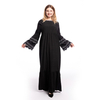European And American Plus Size Fashion Petal-sleeved Dress Long-sleeved Embroidery Slim Abaya