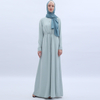 Cross-border Fresh Mint Green Turkish Simple Long-sleeved Plus Size Arabian Dress Muslim Dress