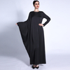 Winter Unilateral Bat Sleeve Retro Solid Color Dress Muslim Women's Loose Waist Long Skirt Abaya