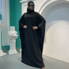2022 Hot Sale in The Middle East Big Solid Color Fashion Bat Sleeve Robe Plus Size Dress Muslim Abaya