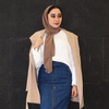 2022 Middle East Denim Modest Muslim Lady New Design Color Fashion Sheath Dress Ins Long Button Skirt
