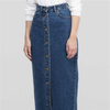 2022 Arabic Middle East Fashion Modest Ins Long Button Denim Skirt